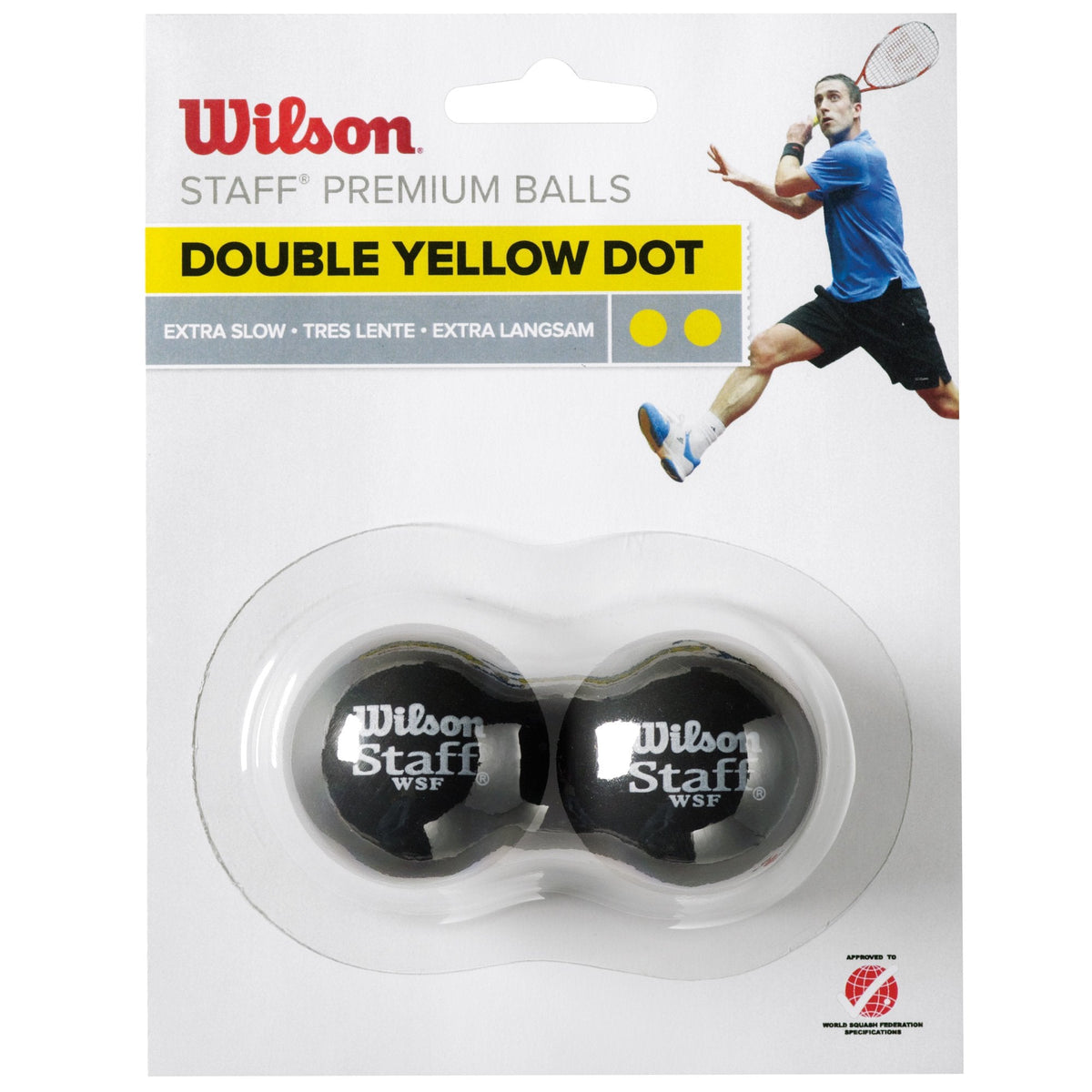 Wilson Staff Double Yellow Dot Squash Balls - Pack of 2 - Wilson