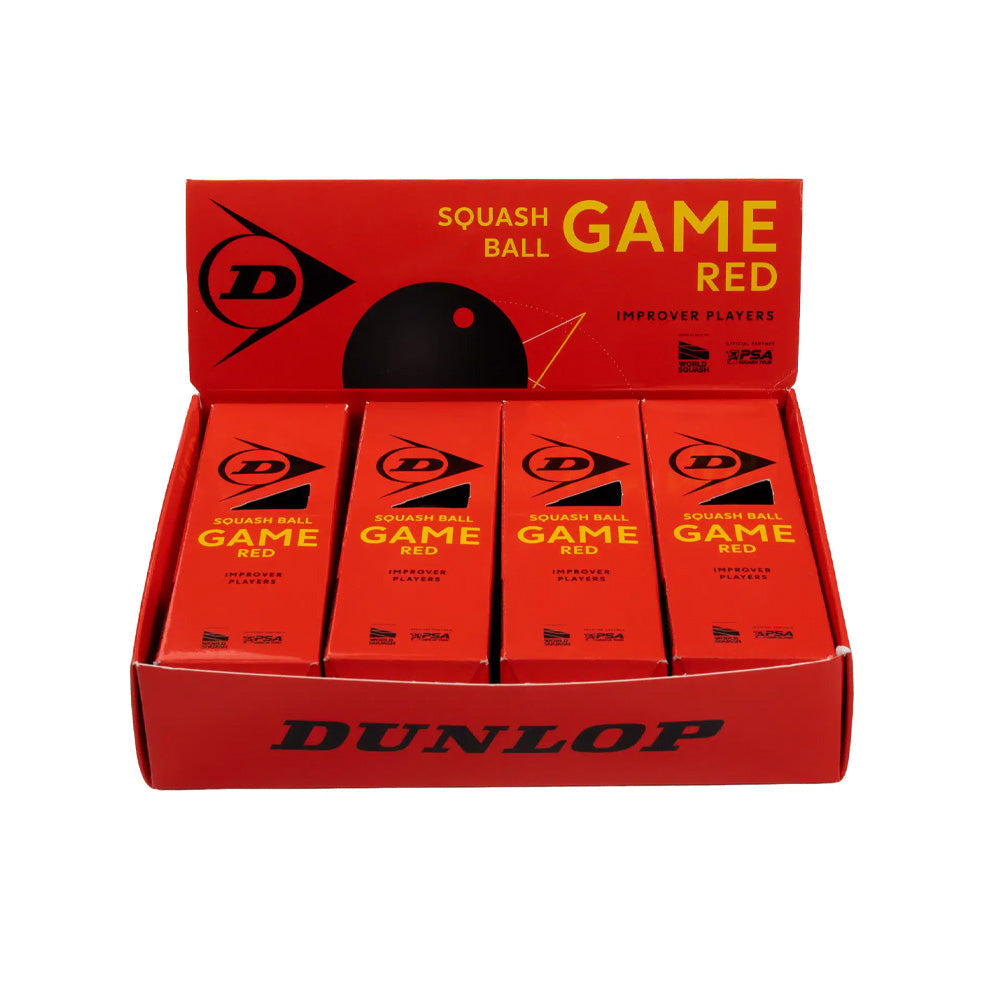 Dunlop Game Red 4X3 Squash Balls | red - Dunlop