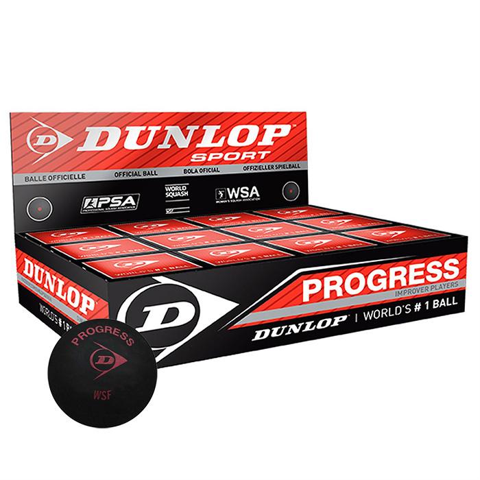 Dunlop Progress Squash Balls - 1 Dozen - Dunlop