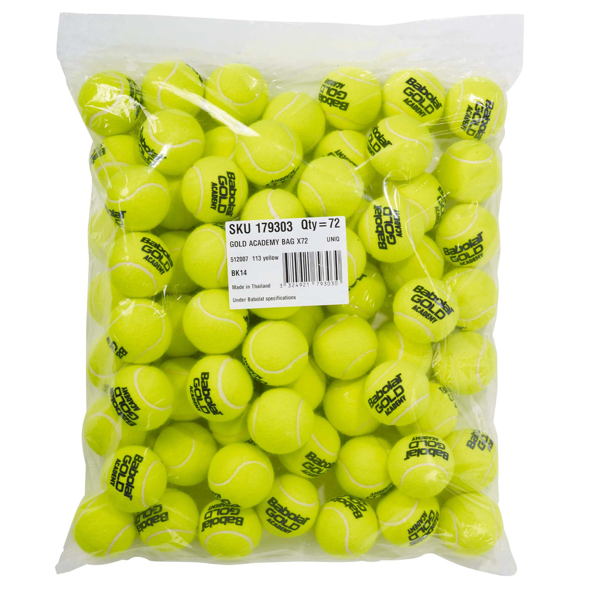 Babolat Gold Academy Tennis Balls - Bag Of 72 - Babolat