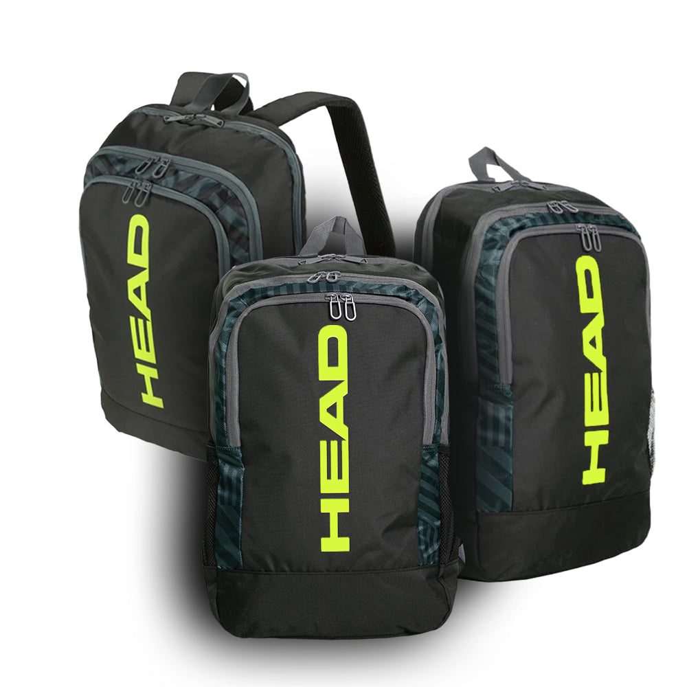 PACK 3 Backpacks HEAD BASE Backpack 17L Black/Yellow by Head