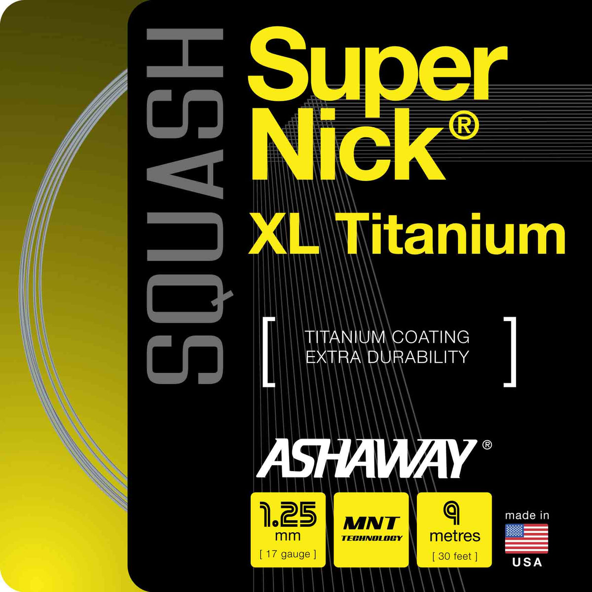 Ashaway Supernick XL Titanium Squash String - 9m set - Ashaway