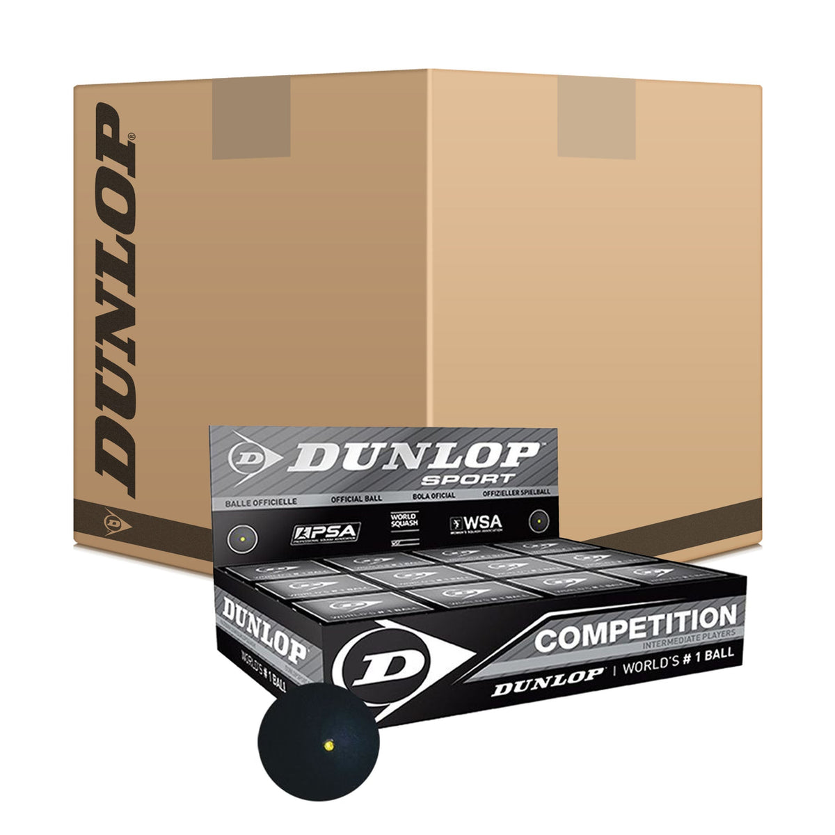 Dunlop Competition Squash Balls - 6 dozen - Dunlop