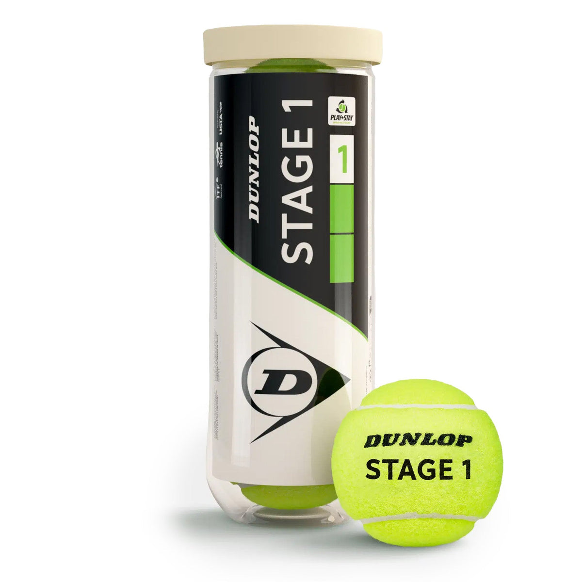 Dunlop Stage 1 Green Mini Tennis Balls - Tube of 3 | green - Dunlop